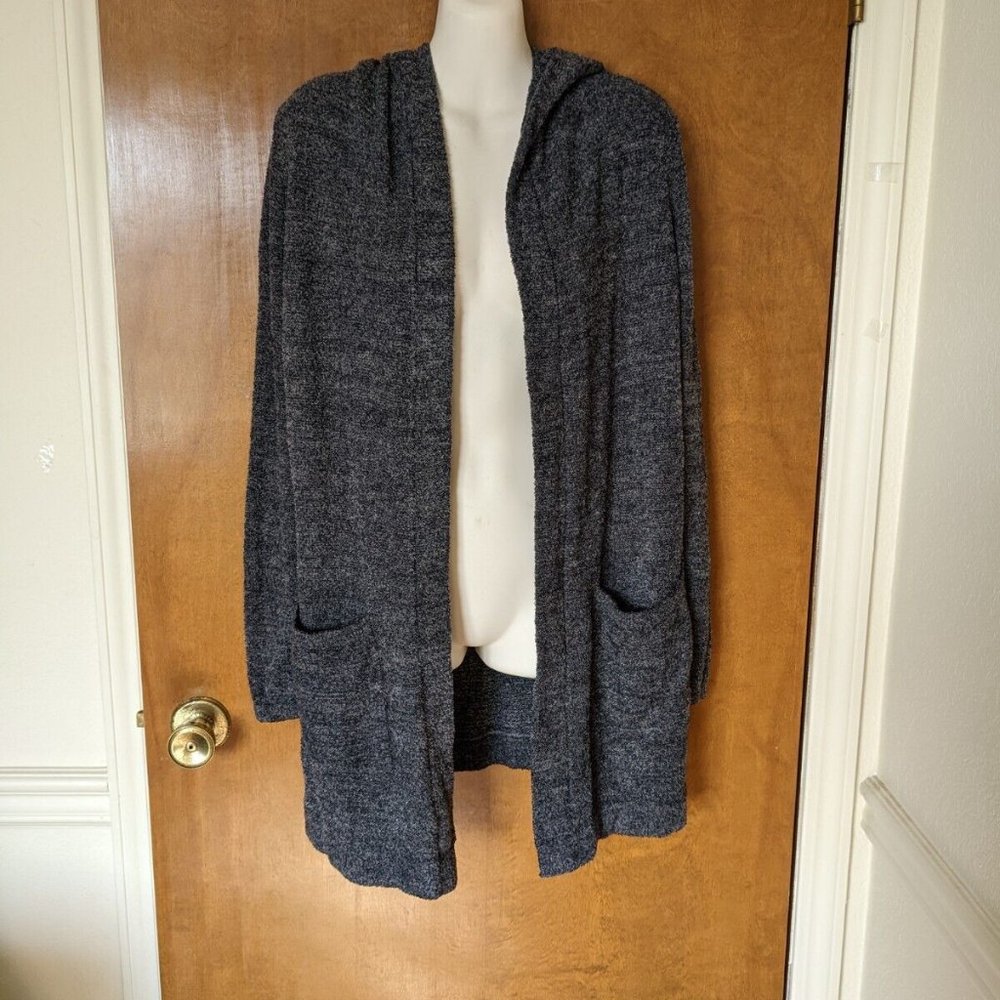 Barefoot Dreams Dark Grey Cozychic Lite Hooded Cardigan sz S